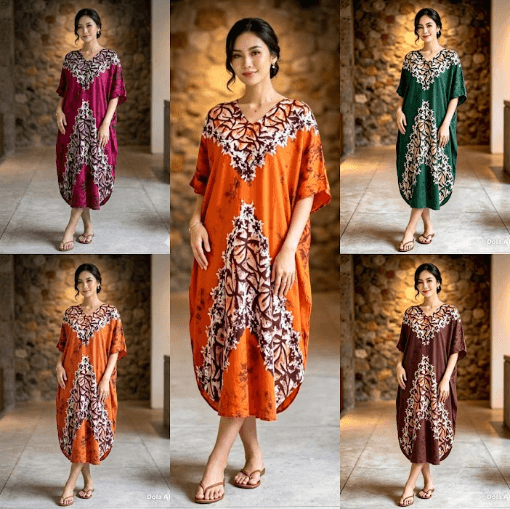 Model memakai koleksi batik terbaru